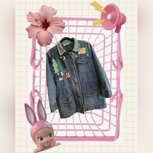 Fall jacket Christopher & Banks Vintage Denim Forest Patch Jacket